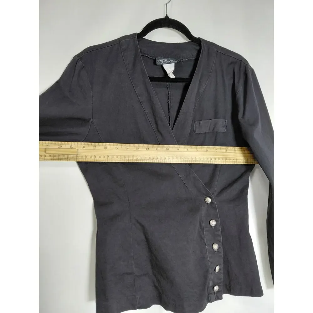 Vintage All That Jazz Made in USA Asymmetric Button Blouse Women Size 13